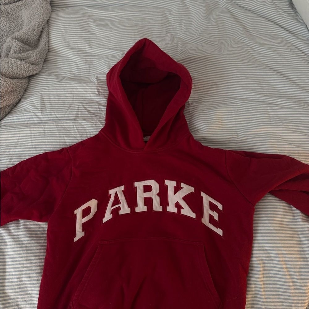 Parke Burgundy Varsity Hoodie Sweatshirt Size